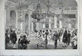 Original Old Antique Print 1860 State Ball Stockholm Men Women Romance Dancing