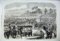 Original Old Antique Print 1860 View Volunteer Review Hyde Park Army War Siers
