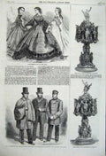 Old Antique Print 1860 Paris Fashion Tir National Vincennes Post Men Mail 19th