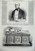 Original Old Antique Print 1860 Count Billarderie Emperor French Earl Ellesmere