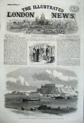 Old Antique Print 1860 Englishman Japan Town Fortress Peterwardein Danube 19th