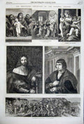 Original Old Antique Print 1860 Ariosto Mabuse Capture Carthagena Virgin Child