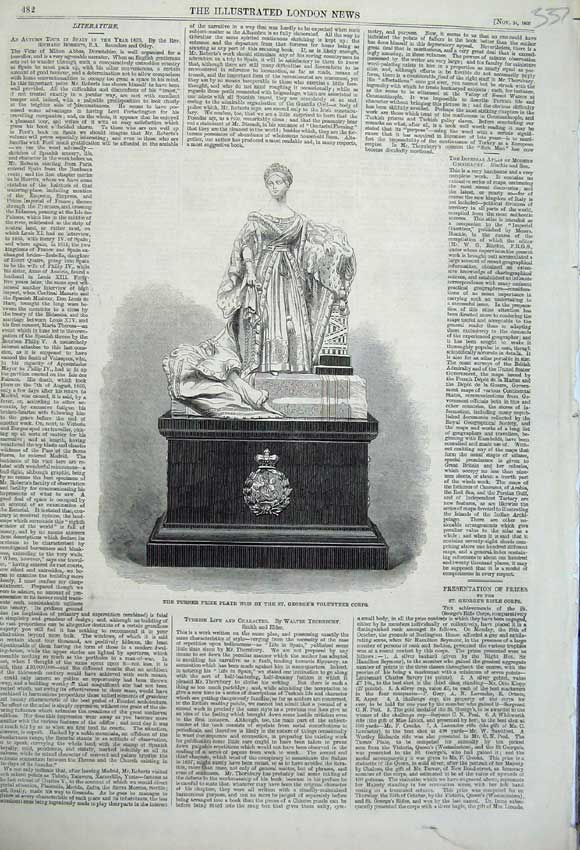Antique Old Print *0148 1860 Turner Prize Plate St George'S Volunteer Corps