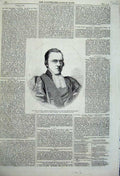 Original Old Antique Print 1860 Portrait Rev Samuel Waldegrave Bishop Carlisle