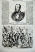 Old Antique Print 1860 Laing Finance Minister India Neapolitan Annexation 19th