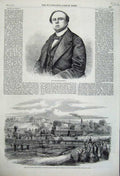 Old Antique Print 1860 Don Jose Salamanca Train Western Railway New York 19th