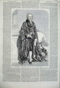 Original Old Antique Print 1860 Portrait Cubitt Parliament Lord Mayor Mayall