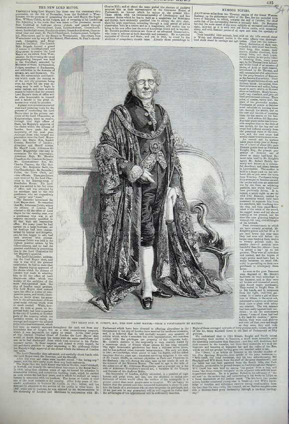 Original Old Antique Print 1860 Portrait Cubitt Parliament Lord Mayor Mayall