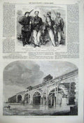 Old Antique Print 1860 Garibaldi Volunteers Westminster Bridge Demolition 19th