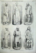 Old Antique Print 1860 Statues Oxford University Museum Newton Watt Davy 19th