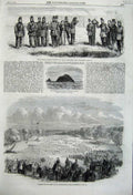 Original Old Antique Print 1860 School Festival Muswell Black Rock Mayo Siers
