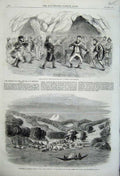 Old Antique Print 1860 Drury Lane Theatre Enchanted Isle Gardiner Woolya 19th