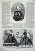 Original Old Antique Print 1860 Count Gyldenstolpe Marshal Sweden Paris Fashion