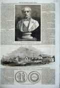 Original Old Antique Print 1860 Bust Sir Pakington Bart Rifle Association Medal