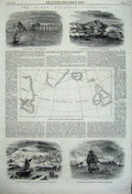 Old Antique Print 1860 Atlantic Telegraph Julianshaab Cape Farewell Ships 19th