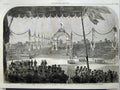Antique Old Print 1860 Reception Prince Wales Toronto Canada Army Andrews 19th