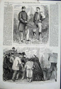 Original Old Antique Print 1861 Colonel Ellsworth War News Broadway New York