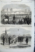 Old Antique Print Middlesex Volunteers Crystal Palace 1861 Prince Wales 19th