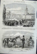 Old Antique Print 1861 Diophantus Horse Newmarket Warsaw Vicergal Castle 19th