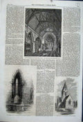 Original Old Antique Print Mungo Well Glasgow 1861 Church Daylesford Tottenham