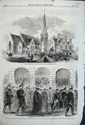Old Antique Print 1861 Church Mary Wray Reigate Reactionist Guard Naples 19th