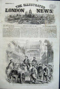 Original Old Antique Print 1861 Interior Chapel Rolls Recently Restored Church