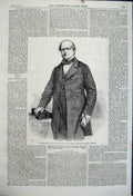 Old Antique Print 1861 Portrait Right Hon. Sir Hayter Bart John Watkins 19th