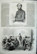 Original Old Antique Print 1861 Interior America Railway Train John Rose Canada