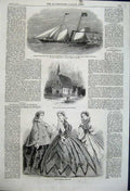 Old Antique Print 1861 Paris Fashion Church Chamouni Yacht Viceroy Egypt 19th