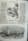 Old Antique Print 1861 Sailing Ship Mersey Mother'S Joy Sculpture Munro 19th