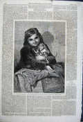 Old Antique Print Two Little Monkeys Elizabeth Murray Society Artist 1861 19th