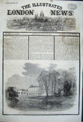 Old Antique Print 1861 Frogmore House Windsor Castle Duchess Kent Swans 19th