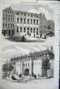 Old Antique Print 1861 Faáade School Fine Arts Paris Mazas Prison France 19th