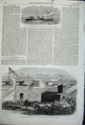Old Antique Print 1861 Fort Moultrie Charleston Gun-Boat Emperor Russia 19th
