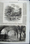 Original Old Antique Print Titian Gallery Blenheim Palace 1861 Crypt Cathedral