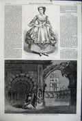 Old Antique Print 1861 Fanny Stirling Theatre Opera Bianca Covent Garden 19th
