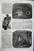 Old Antique Print 1861 Railway Spotted Eagle Explosion Engineer Chatham 19th