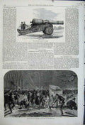 Old Antique Print Bhurtpoor Gun Woolwich 1861 Night Scene Serpentine Park 19th