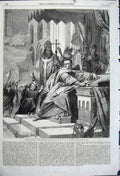 Original Old Antique Print 1861 Coronation William Conqueror John Cross Art