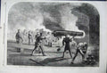 Old Antique Print 1861 Main Battery Fort Sumter Fort Moultrie Cannon Guns 19th