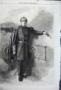 Original Old Antique Print 1861 Major Anderson Commandant Fort Sumter Harbour
