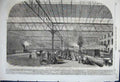Old Antique Print 1861 New Victoria Railway Station Pimlico Train Horse 19th