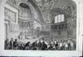 Original Old Antique Print 1861 Recent Sitting French Senate Men Meeting Hall