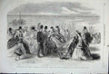 Old Antique Print 1861 Volunteer Sham Fight Brighton Parade Yachts Dogs 19th