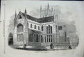 Old Antique Print Exterior View Worcester Cathedral Church Building 1861 19th