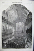 Old Antique Print 1861 Funeral Duchess Kent Choir St George Chapel Church 19th