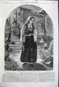 Original Old Antique Print 1861 Teresina Woman Church Wyburd British Instituion