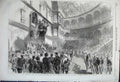 Old Antique Print 1861 Opening Italian Parliament Victor Emmanuel Sketch 19th