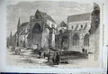 Old Antique Print 1861 View Chichester Cathedral Fall Spire Ruins Church 19th