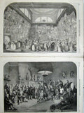 Old Antique Print 1861 Royal Academicians Zoffany Academy Somerset House 19th